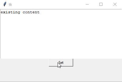 Tkinter Set Content of Tkinter Text_delete and insert method