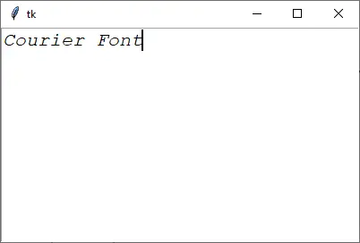 Tkinter Textsatz Schriftart