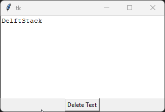 Clear Tkinter text box widget using the delete method