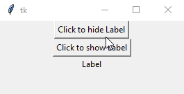 Tkinter 는 버튼을 클릭하여 위젯 숨기기 및 복구
