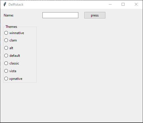 Select a Theme in Tkinter GUI