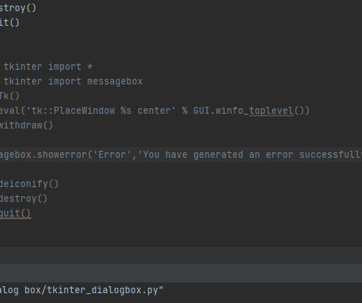 Tkinter Dialog Box