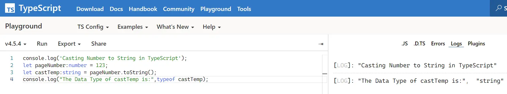 Casting a Number to String Using toString()