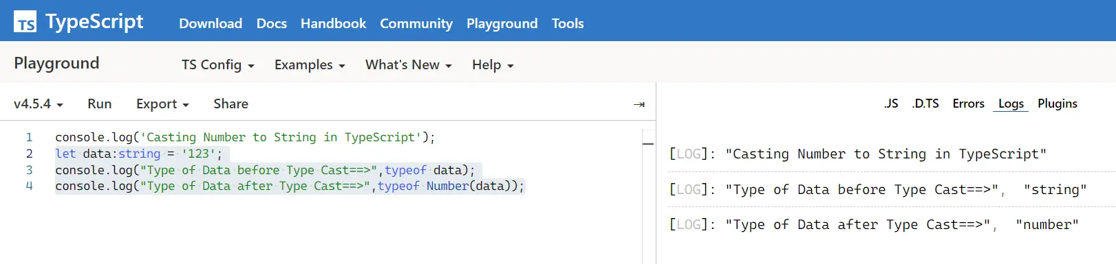 Type Casting in TypeScript