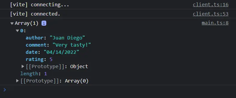 Schieben Sie ein Objekt mit TypeScript in ein Array