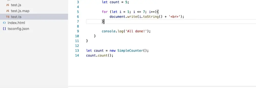 compilar el TypeScript en JavaScript