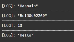 typescript 예제의 console.log()