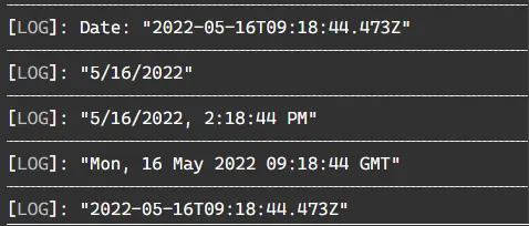 Date-Objekteigenschaften in TypeScript