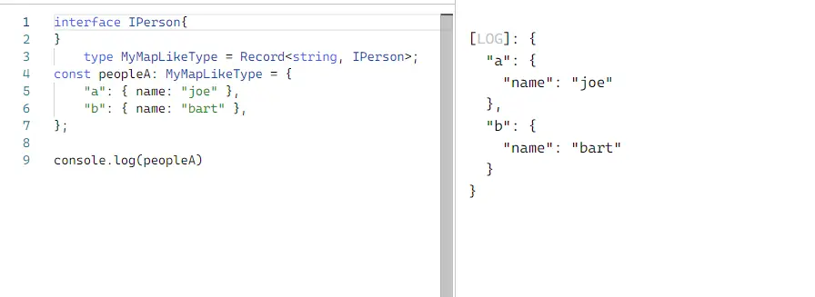 ES6 map 作為 TypeScript 示例輸出中的記錄