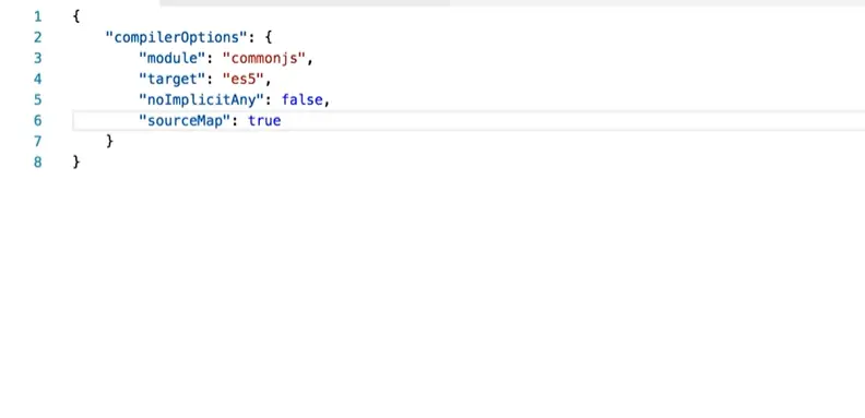 Die sourceMap wird auf true gesetzt, damit der Browser den kompilierten JavaScript-Code berücksichtigt