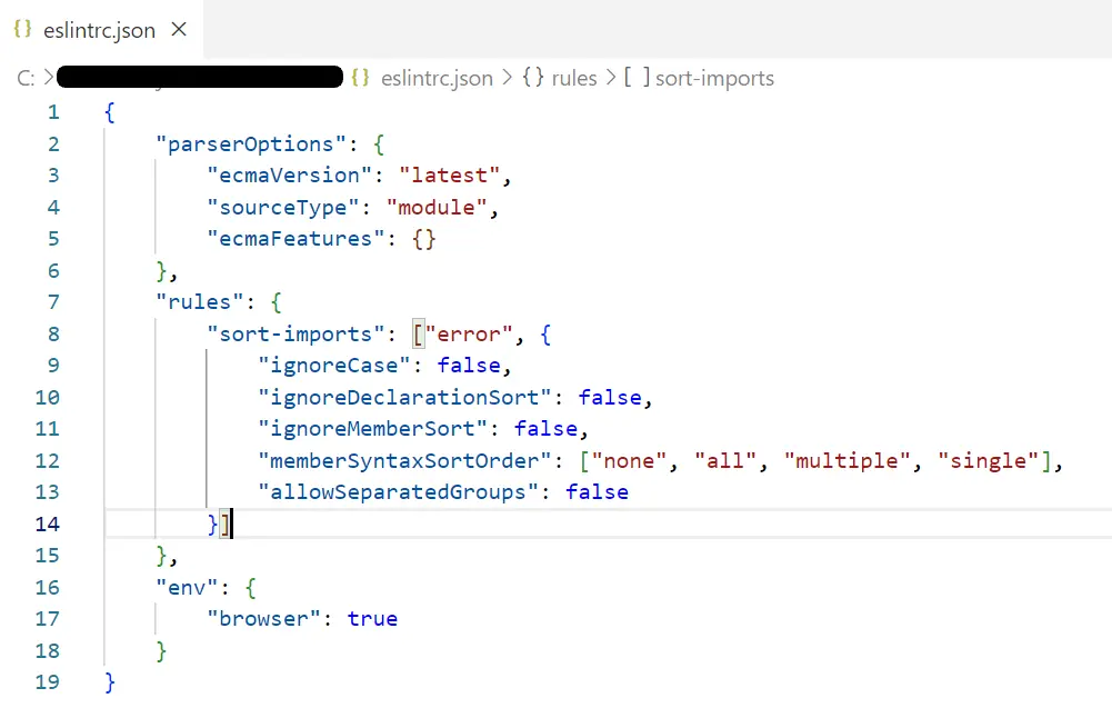 Fichier de configuration TypeScript ESLint