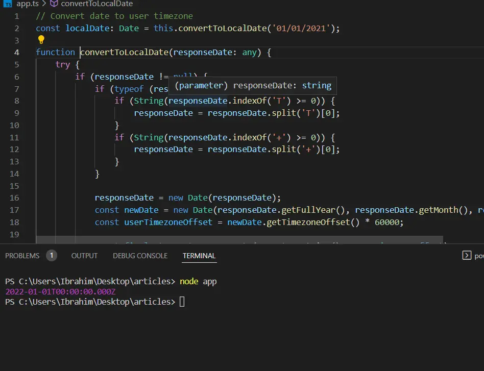 use the datepipe method to convert the Date and display in the specific format