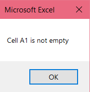 cell A1 is not empty