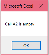 cell A2 is empty