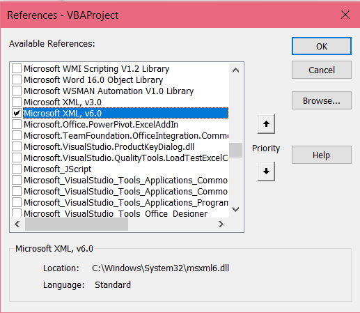 Parsing XML in Microsoft Excel VBA
