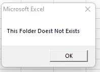 Using file system object to check folder exists or not in VBA