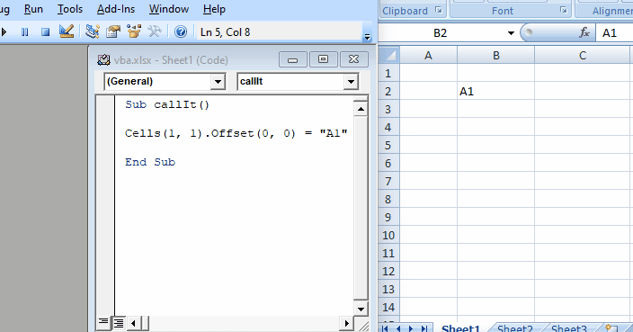 Add Values Using the Offset Method in Cells in VBA