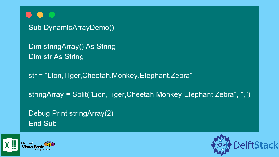 Declare and Initialize String Array in VBA