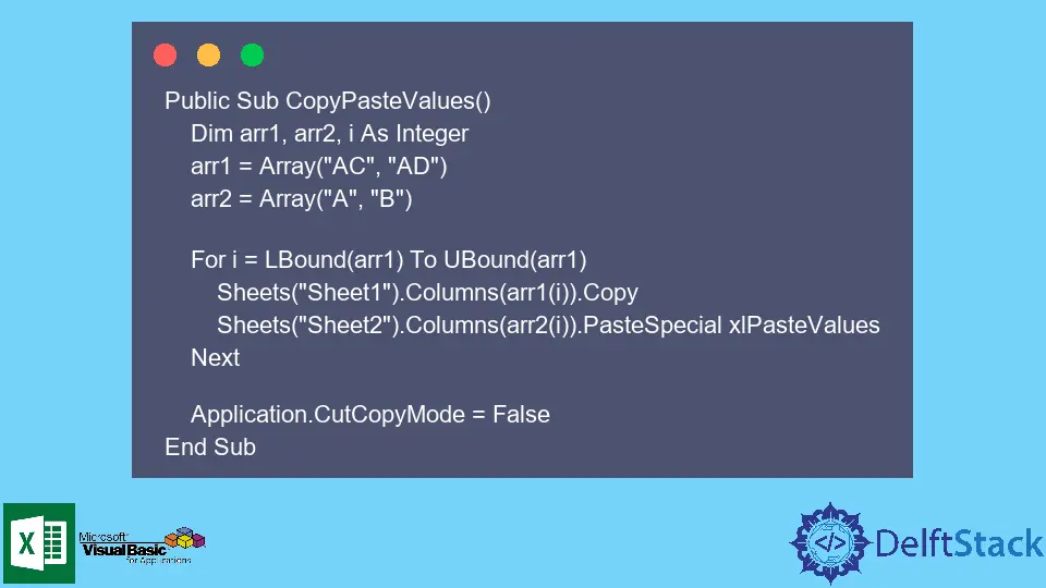 How to Copy and Paste Values in VBA