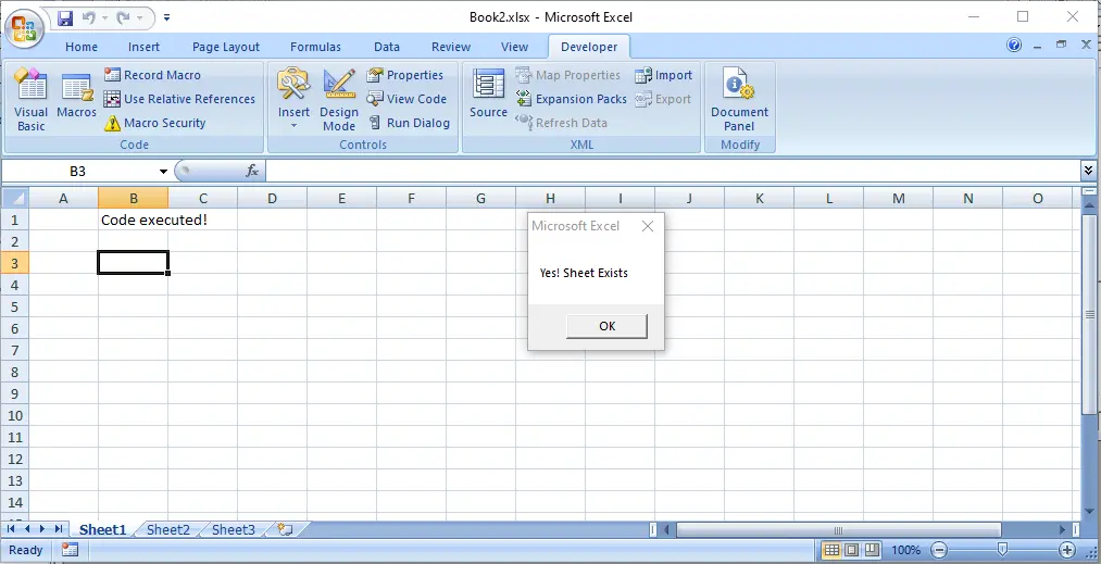 la feuille de vérification existe ou non dans une feuille Excel fermée