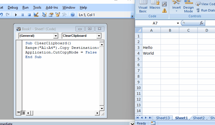 clear clipboard after pasting content from one sheet to another in VBA