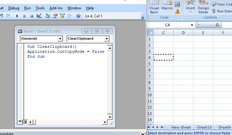 Leeren Sie die Zwischenablage in VBA mit einer Codezeile