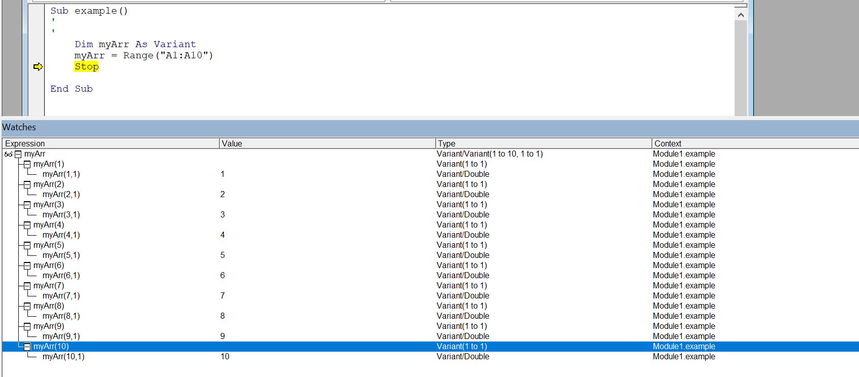 Create an Array From a Specific Range in Excel Using VBA | Delft Stack