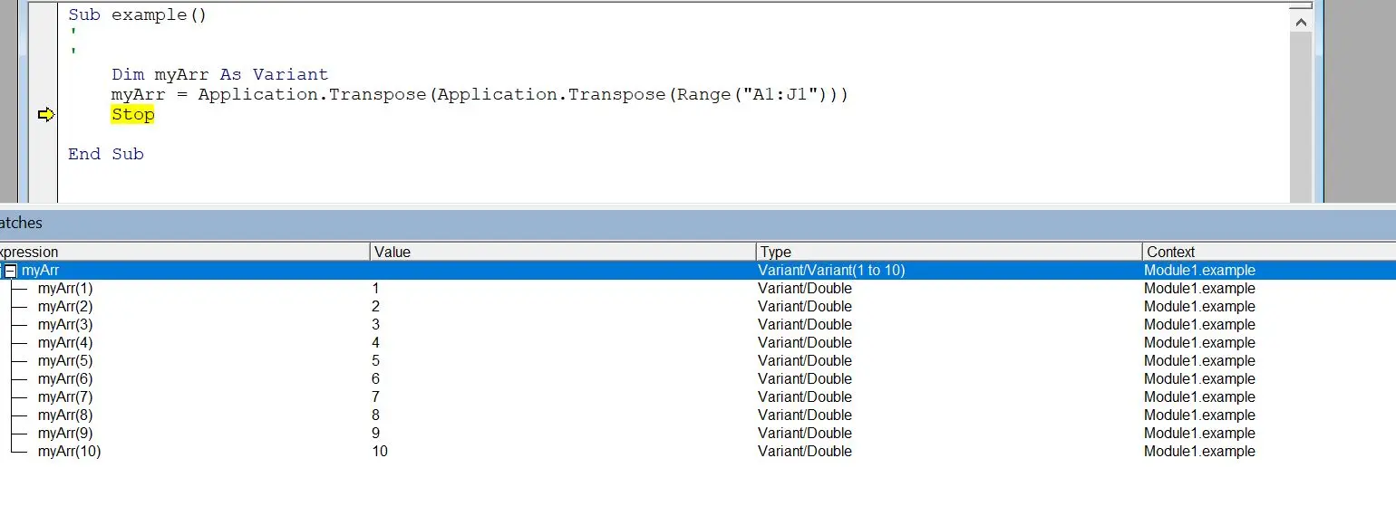 cree una matriz a partir de un rango específico en Excel usando vba - imagen tres