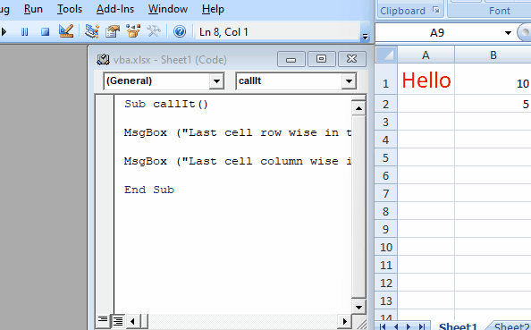 Find Last Cell in Columns and Rows in VBA