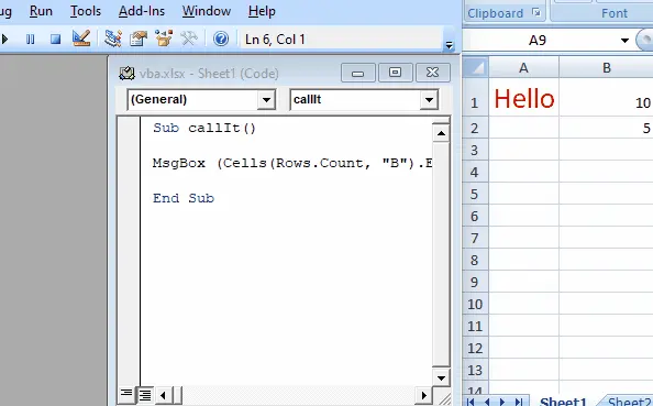 Find Last Cell in a Column Used in VBA