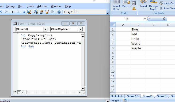 selection paste in vba example first