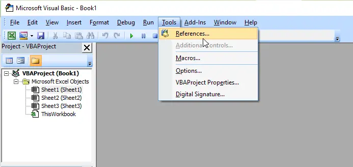 Festlegen der Referenz für ArrayList in VBA Schritt 2