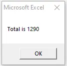 vba の最初の例の合計は変数に値を割り当てます