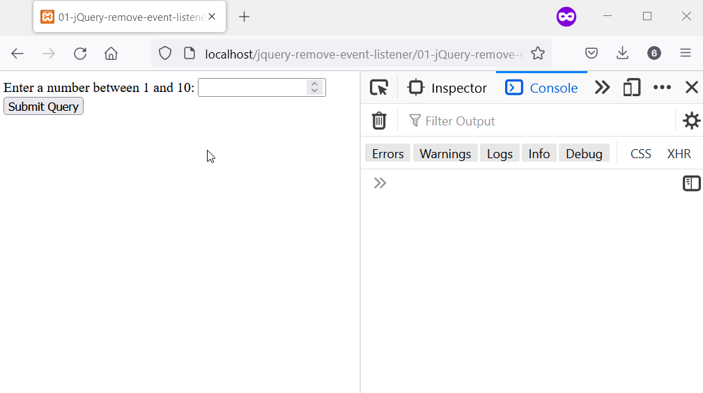 Remove event listener after the user entered an invalid number