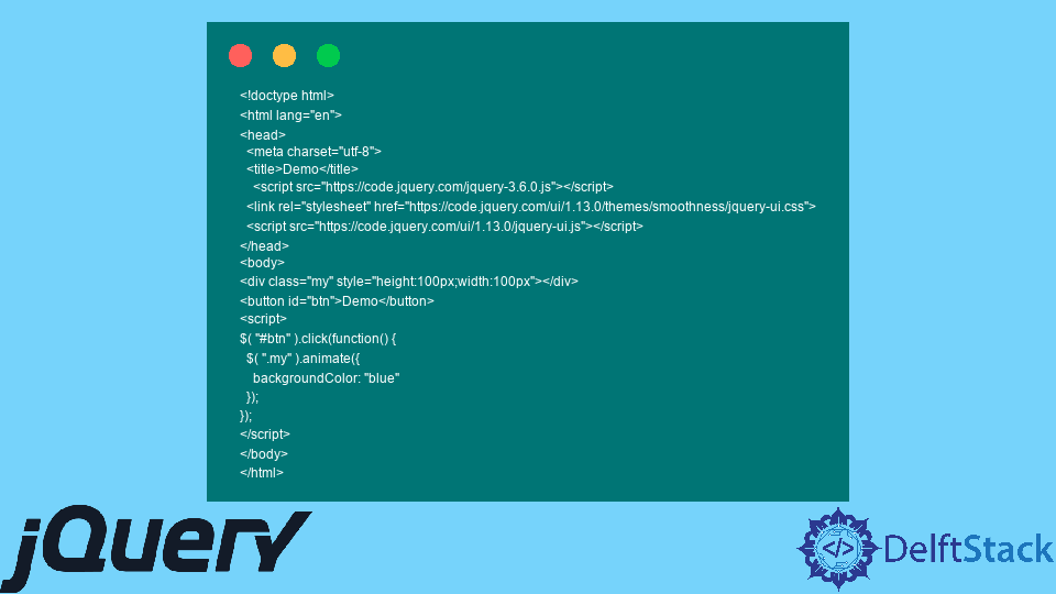 jQuery Animation Background Color | Delft Stack