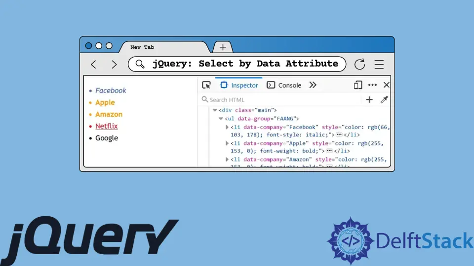 How to Select by Data Attribute in jQuery