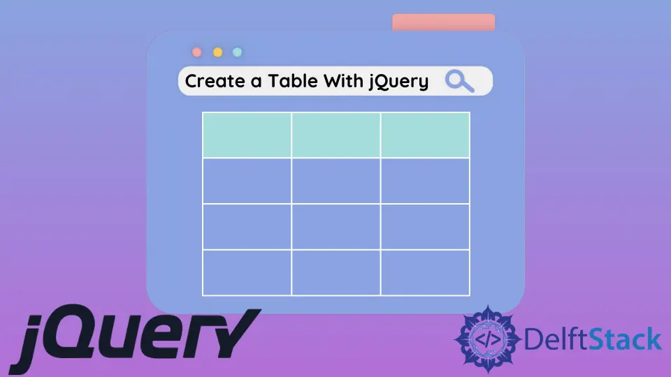 Créer un tableau avec jQuery