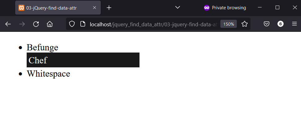 Find data by attribute using the jQuery filter method