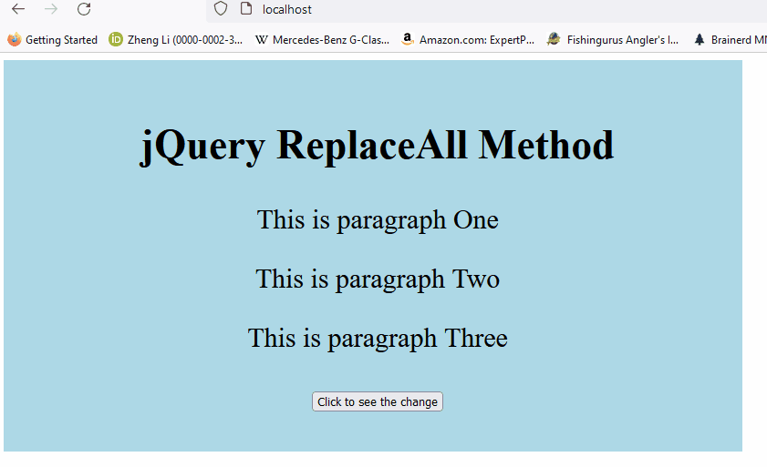 jQuery ReplaceAll Method