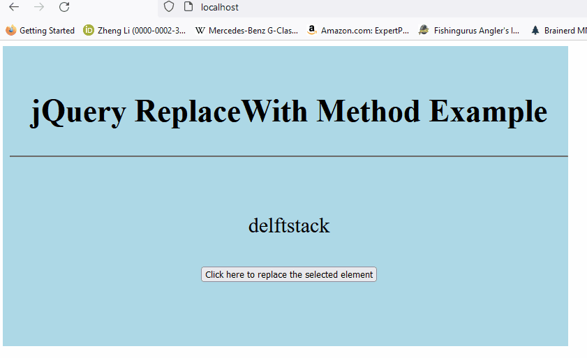 jQuery ReplaceWith-Methode