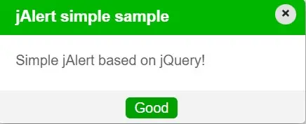 jAlert プラグインを使用した jQuery アラート