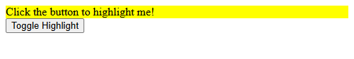 Basic Example of Toggle Class using jQuery