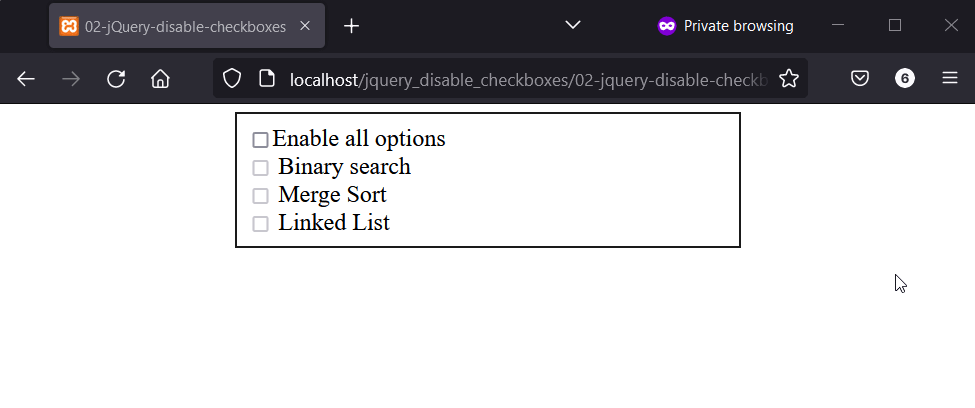 Disable checkboxes with jQuery prop method