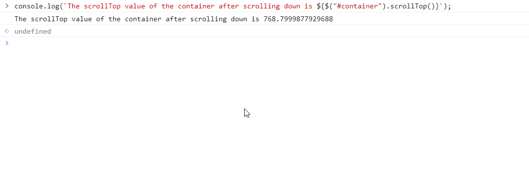 The element&rsquo;s new scrollTop value after scrolling down