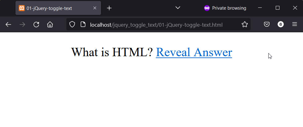Toggle a Text With jQuery text Method