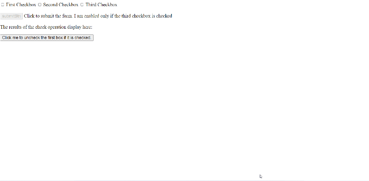 Uncheck checkbox if selected