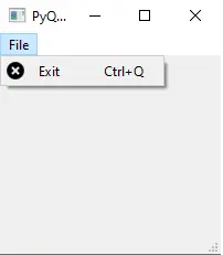 Icona QIcon del menu PyQt5